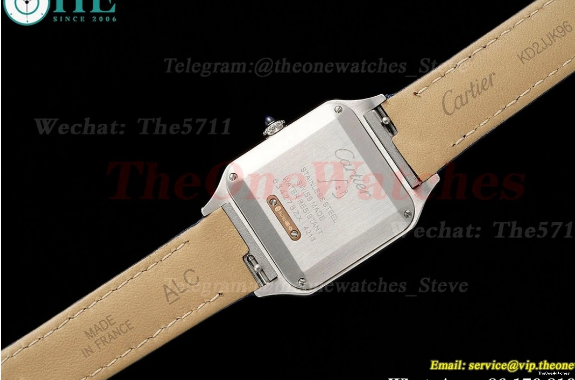 Silver Dumont Santos RG Blue AF Dial Quartz LE 1222